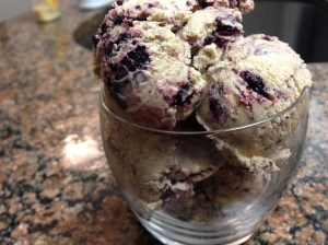 Cinnamon, blueberry, balsamic ice cream.